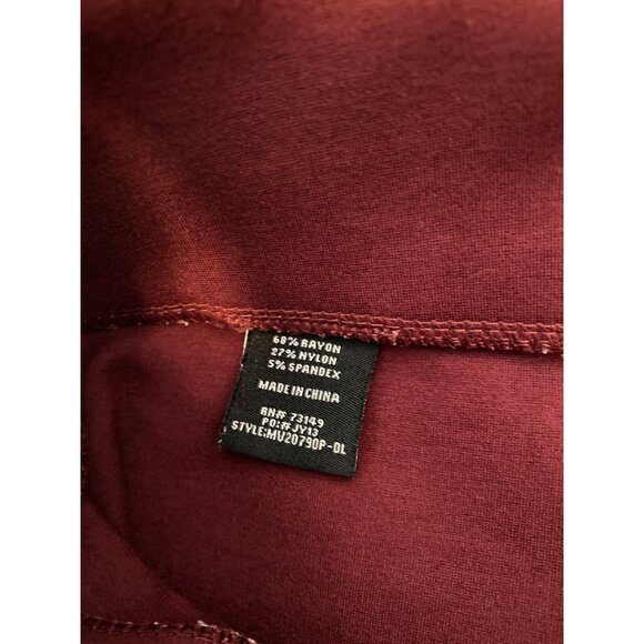 Gibson Latimer Burgundy Dress Leggings XS Rayon Blend - Picture 4 of 8